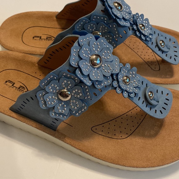 Flexus by Spring Step SZ 8 1/2 Bayview Sky Thong Sandals Flip Flops NIB - Picture 11 of 13